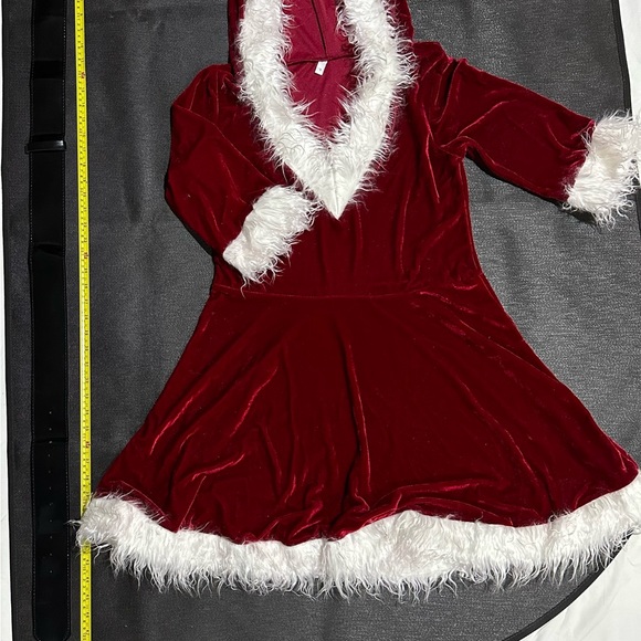 Woman’s Santa Dress with Hood and Black Belt-1xLarge & 1xMedium - Picture 5 of 7